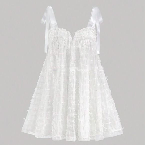 Mini Dress with 3D Floral Design Size L (8//10) - Picture 1 of 5